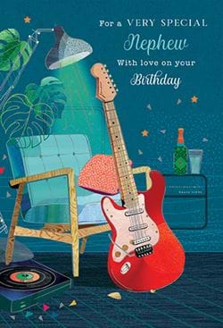 Guitar Nephew Birthday Card
