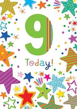 Stars 9th Birthday Card