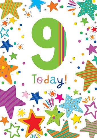 Stars 9th Birthday Card