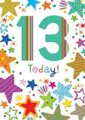 Stars 13th Birthday Card