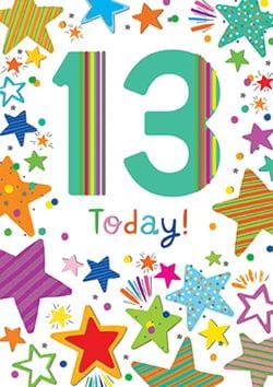 Stars 13th Birthday Card