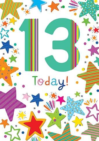 Stars 13th Birthday Card