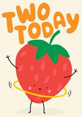 Strawberry 2nd Birthday Card