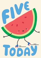 Watermelon 5th Birthday Card