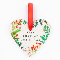 With Love Ceramic Christmas Hanging Decoration