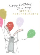 Rabbit Granddaughter Birthday Card