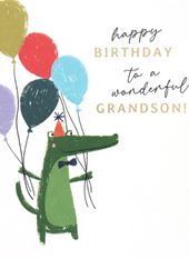 Crocodile Grandson Birthday Card