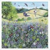 Swallows Over the Meadow Greeting Card
