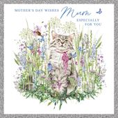Cat in Flowers Mother's Day Card