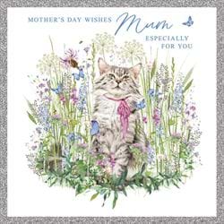 Cat in Flowers Mother's Day Card