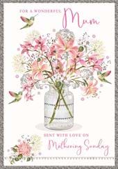 Vase of Lilies Mother's Day Card