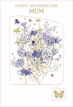 Blue Floral Mother's Day Card