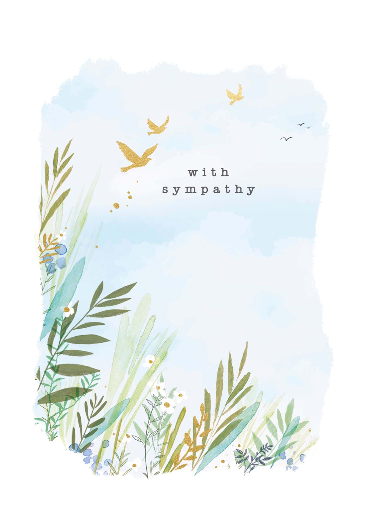 Flowers and Leaves Sympathy Card