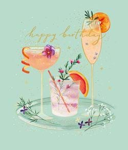 Cocktails Birthday Card