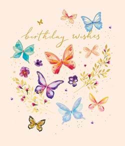 Colourful Butterflies Birthday Card
