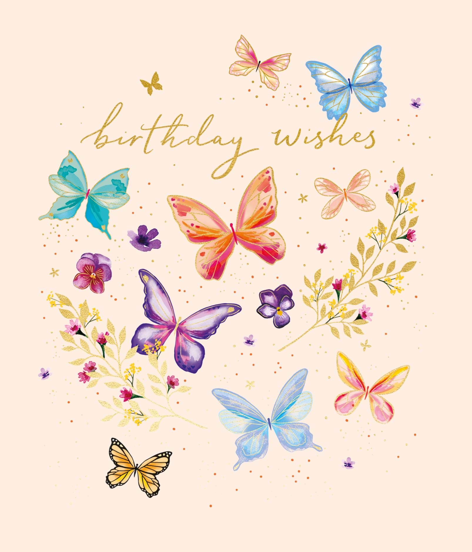 Colourful Butterflies Birthday Card