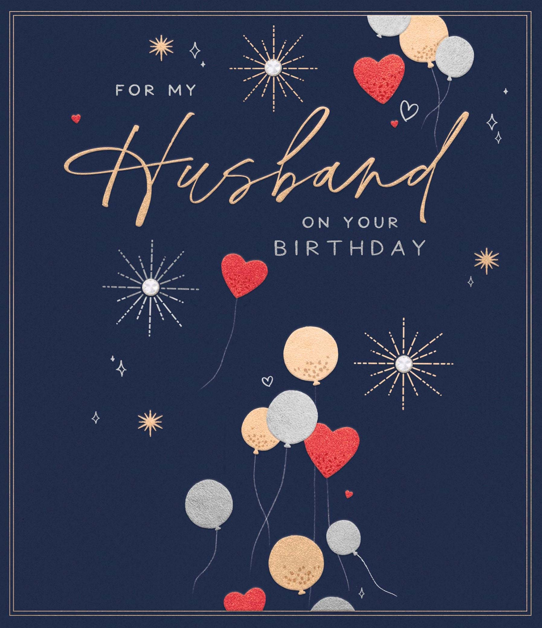 Balloons Husband Birthday Card