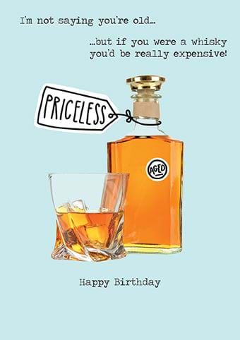 Priceless Whisky Birthday Card