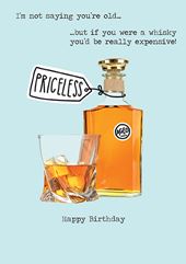 Priceless Whisky Birthday Card