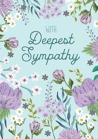 Purple Florals Sympathy Card