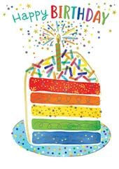 Rainbow Cake Slice Birthday Card