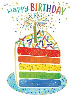 Rainbow Cake Slice Birthday Card