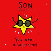 Super Star Son Birthday Card