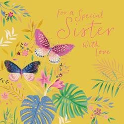 Butterflies Sister Birthday Card