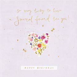 Floral Heart Special Friend Birthday Card