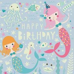 Mermaid Glow in the Dark Birthday Card