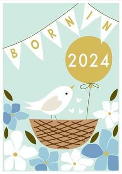 Blue 2024 New Baby Card