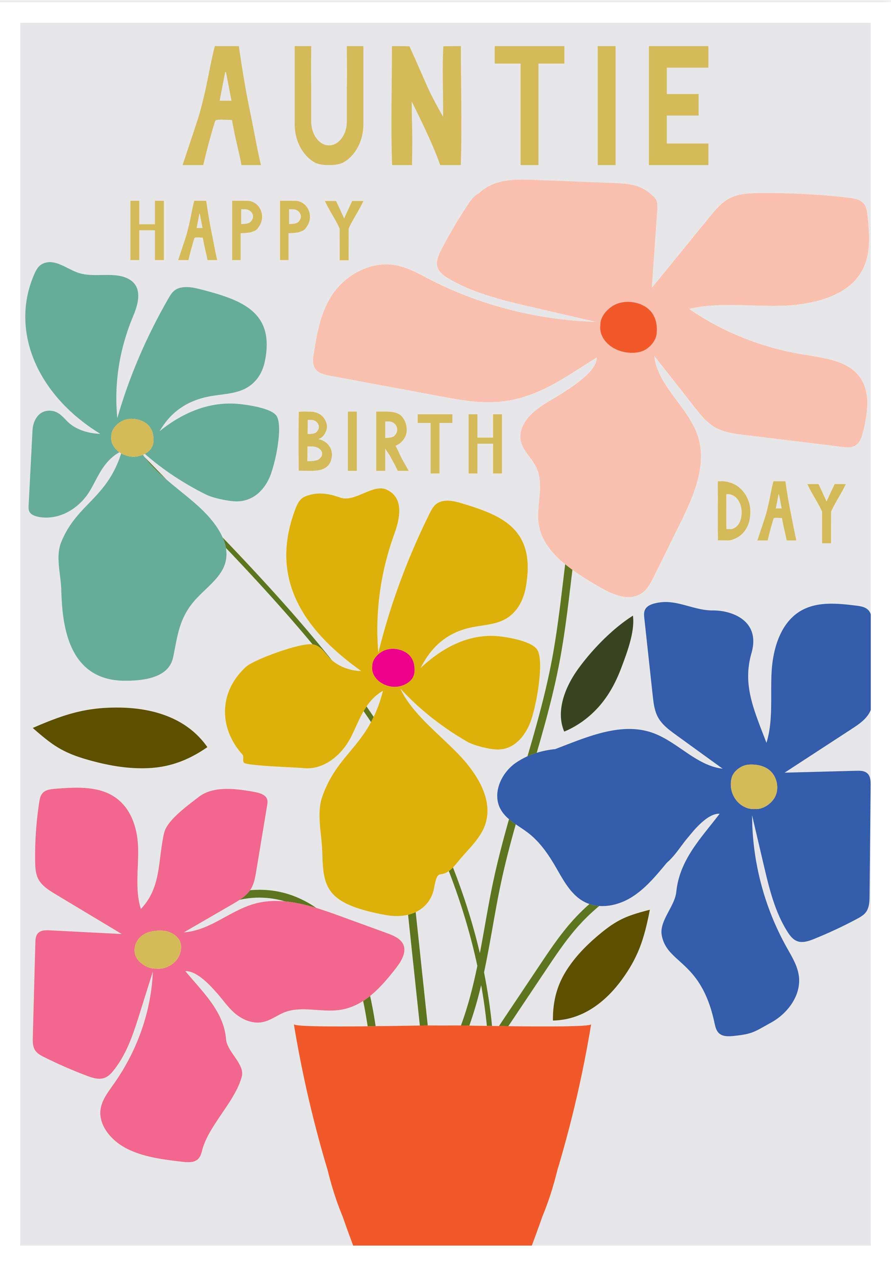 Floral Auntie Birthday Card