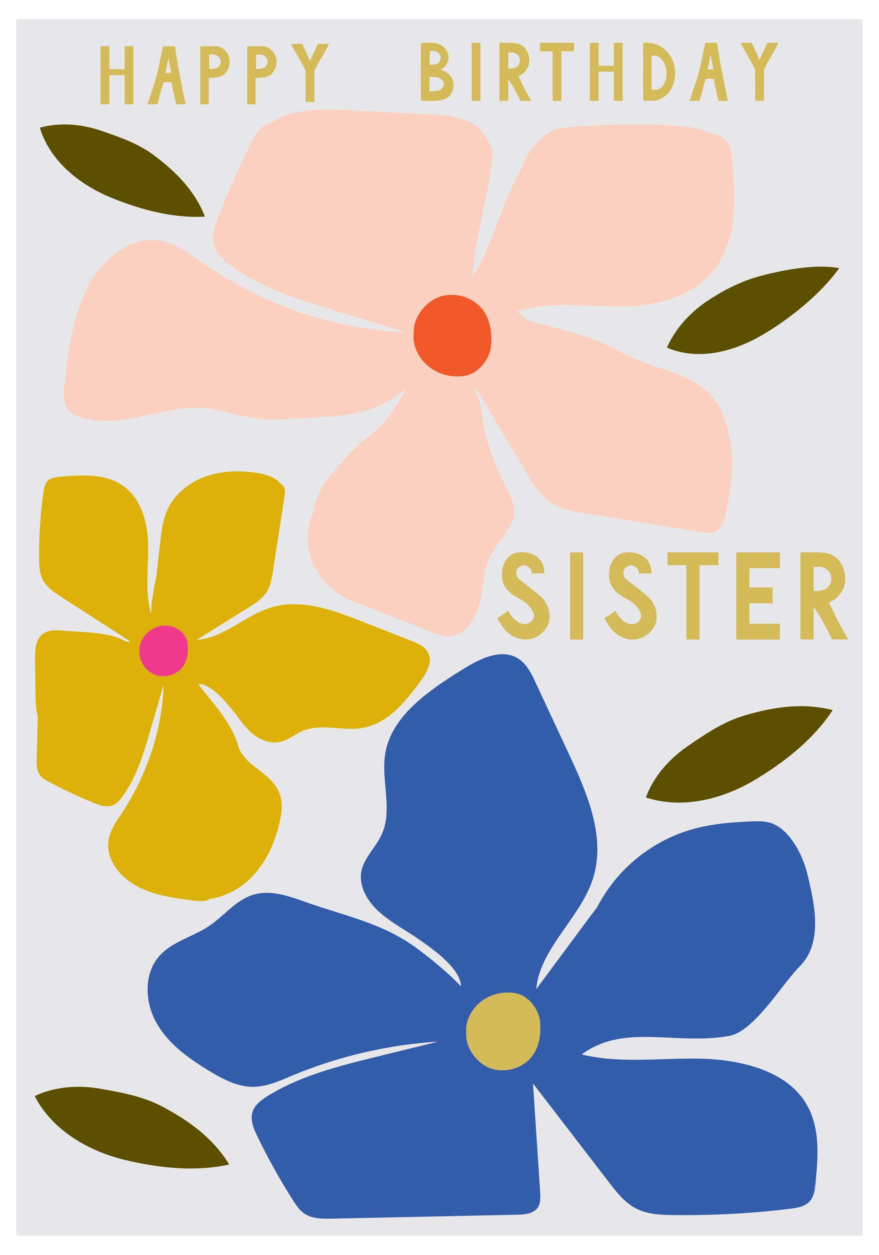 Floral Sister Birthday Card