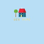 Blue House New Home Card