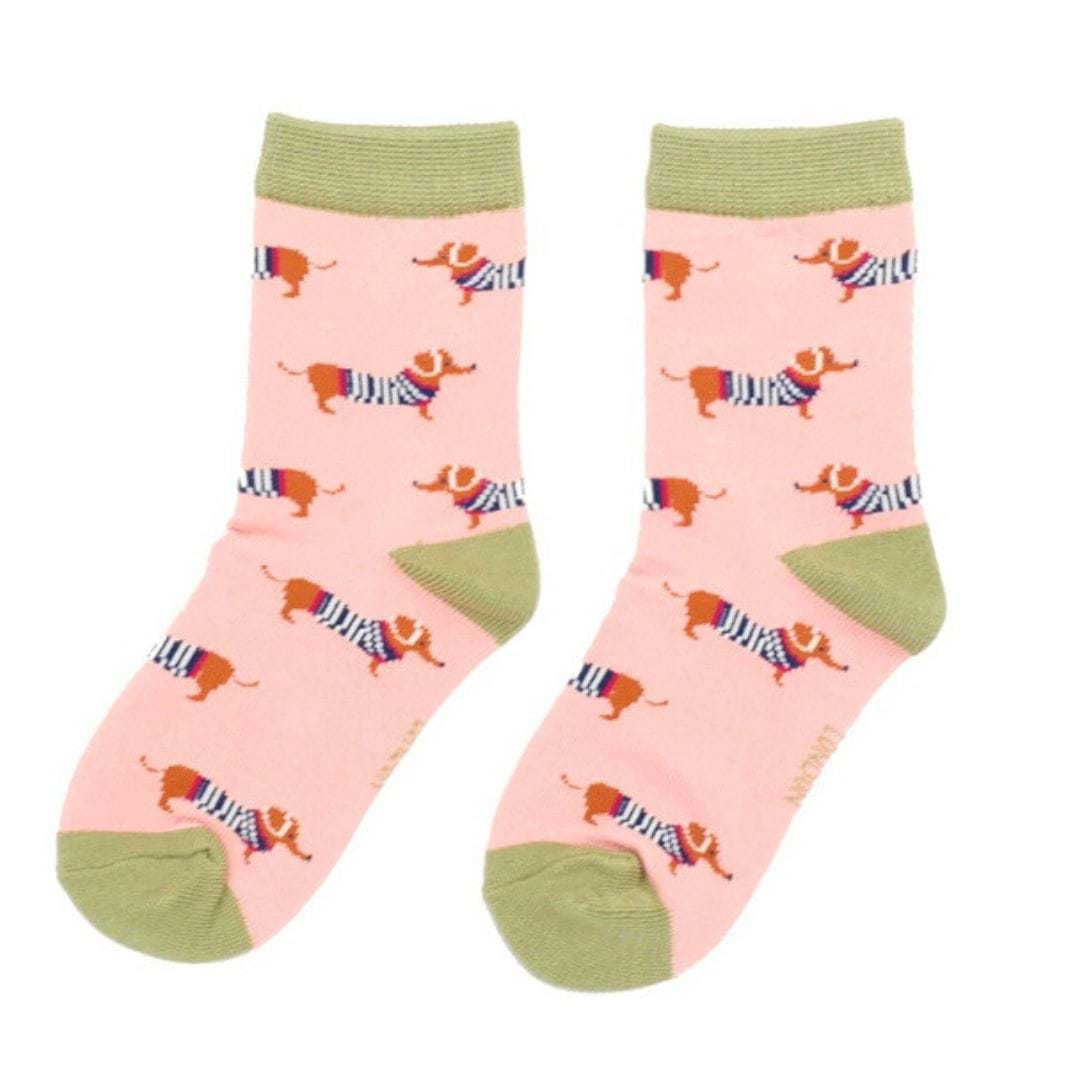 Girls Sausage Dog Bamboo Socks