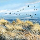 Wild Geese and Grasses Greeting Card