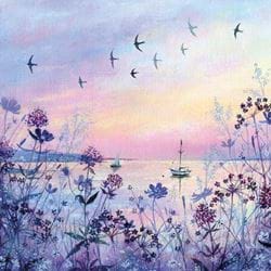 Swifts at Sunset Greeting Card
