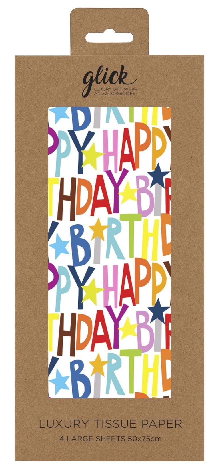Happy Birthday Tissue Paper - 4 Sheets