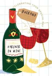 Partner in Wine Husband Birthday Card