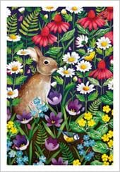 Rabbit and Wildflowers Greeting Card
