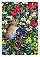 Rabbit and Wildflowers Greeting Card