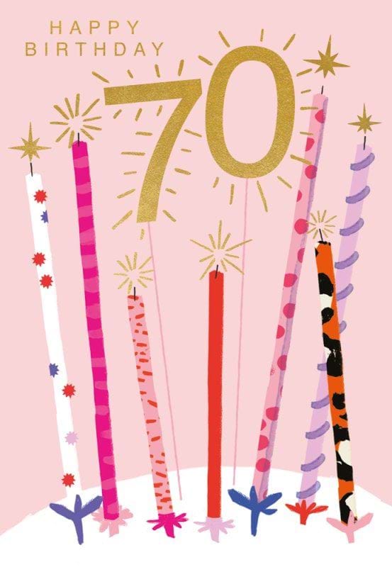 Candles 70th Birthday Card