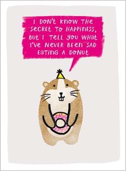 Eating a Donut Birthday Card