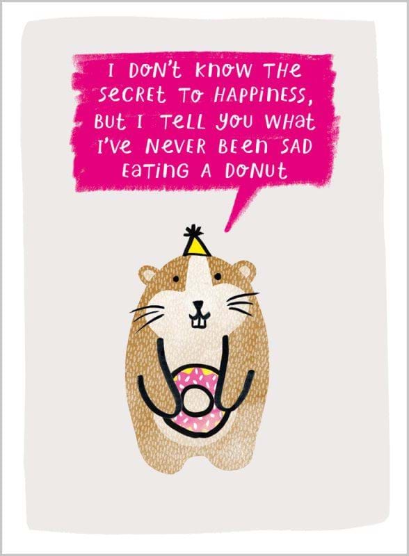 Eating a Donut Birthday Card