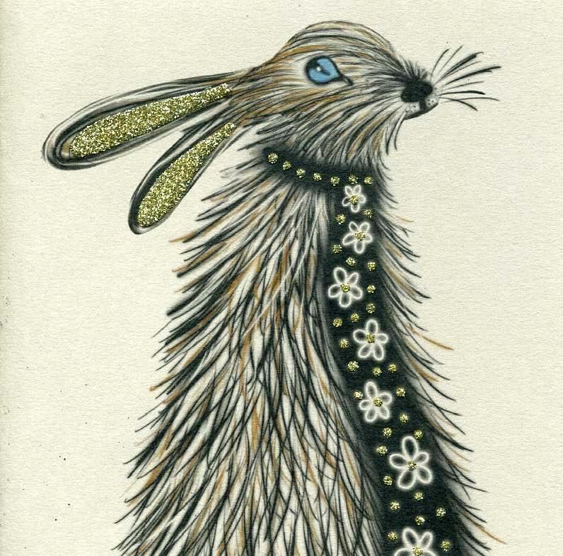 Hare in Scarf Greeting Card