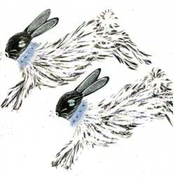 Leaping Hares Greeting Card