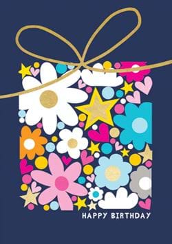Floral Present Birthday Card