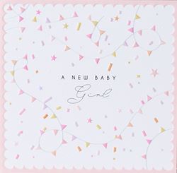 Bunting New Baby Girl Card
