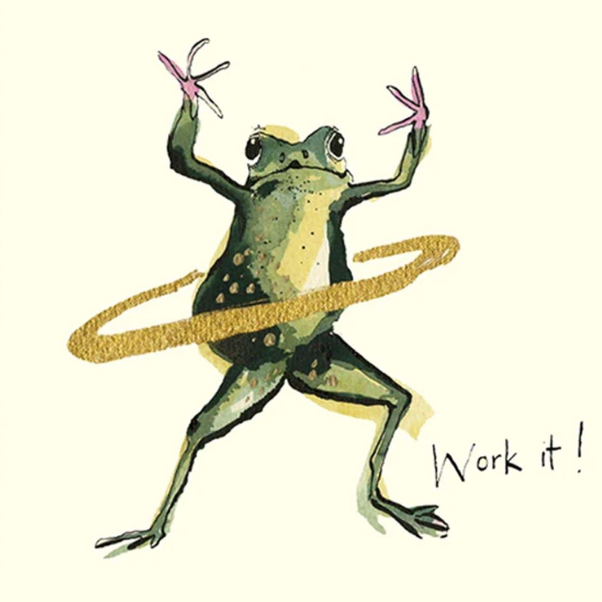Work It Frog Greeting Card