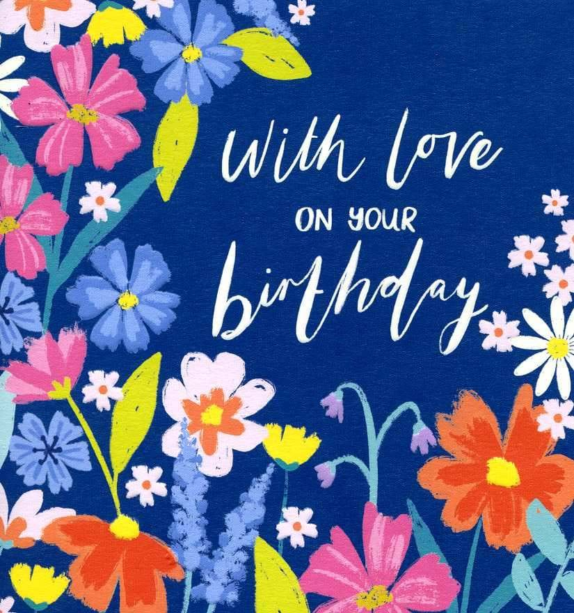 With Love Floral Birthday Card